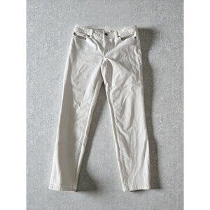 TALBOTS White Denim Girlfriend Crop Jeans Sze US 2